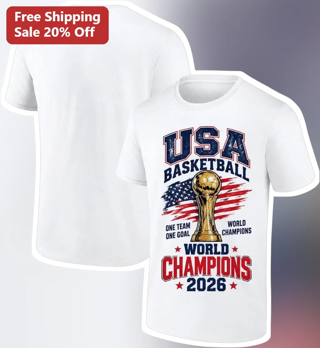 USA Basketball One Team One Goal World Champions 2026 Tee Patriotic Sports Fan Gift