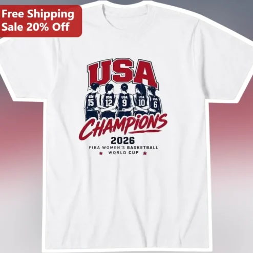 USA Champions 2026 FIBA Women's Basketball World Cup Tee Gold Medal Commemorative Shirt