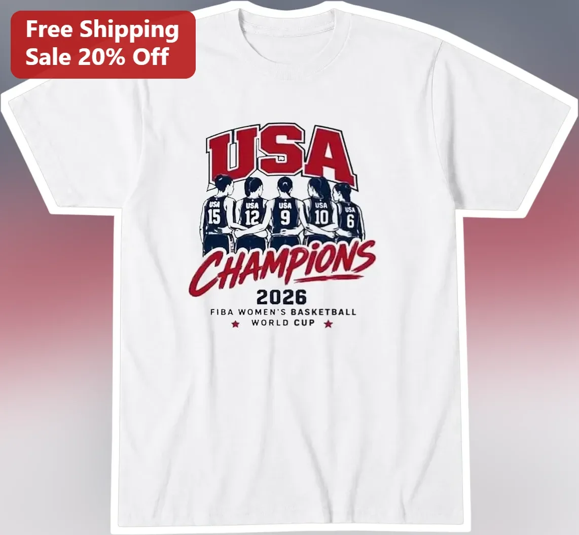 USA Champions 2026 FIBA Women's Basketball World Cup Tee Gold Medal Commemorative Shirt