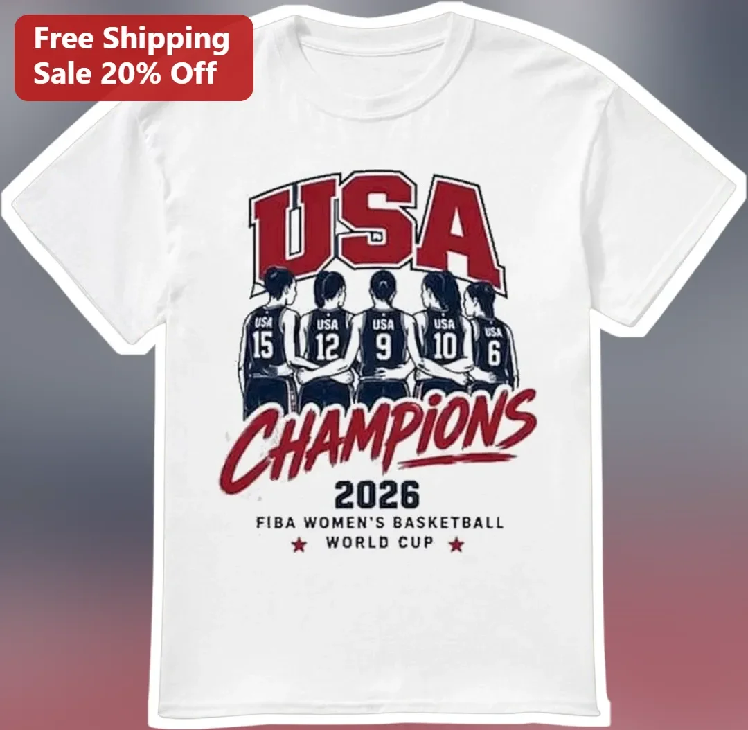 USA Champions 2026 FIBA Women's Basketball World Cup Tee Team USA Gold Medal Fan Gift