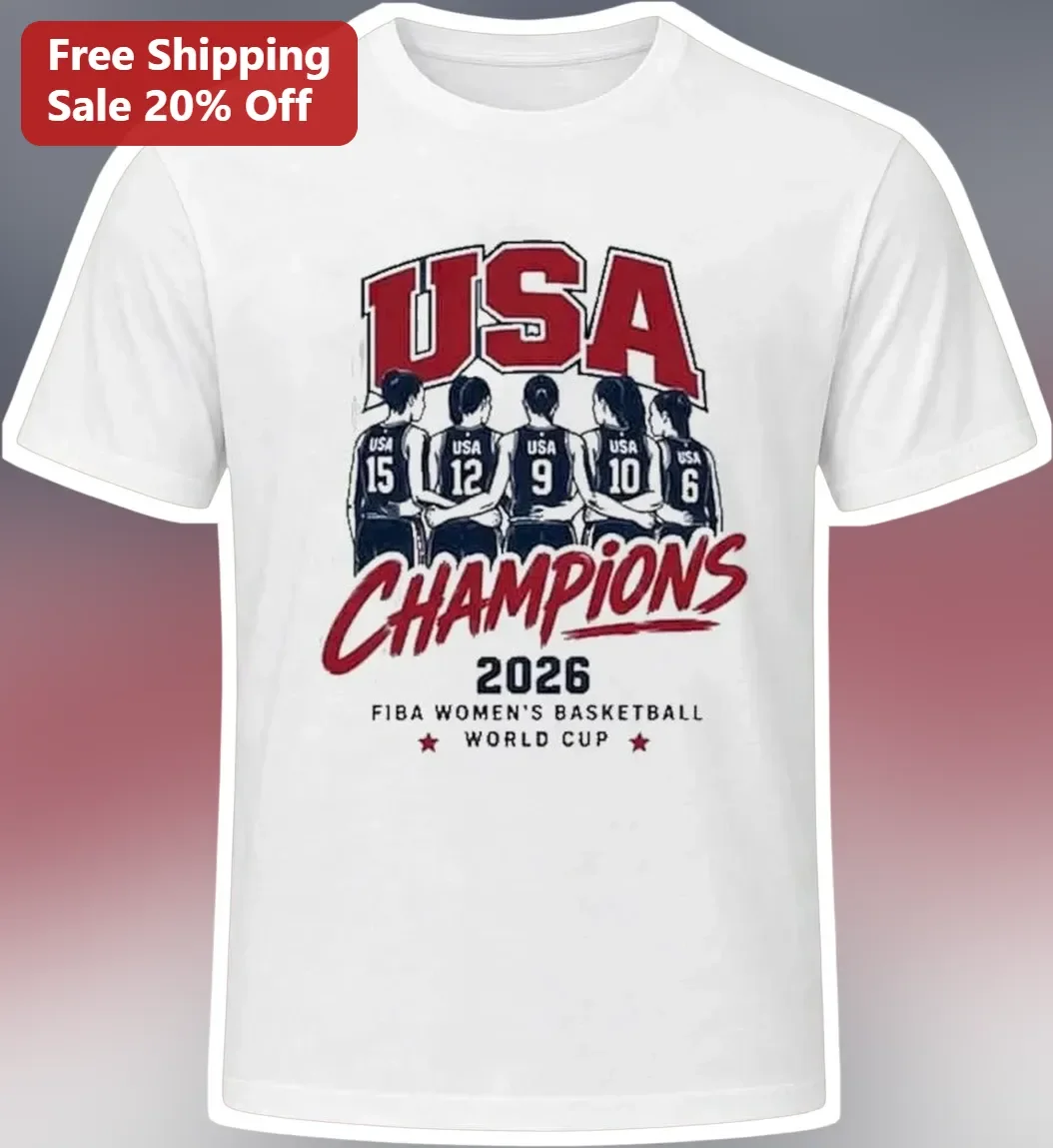 USA Champions 2026 FIBA Women's Basketball World Cup Tee Team USA Victory Shirt