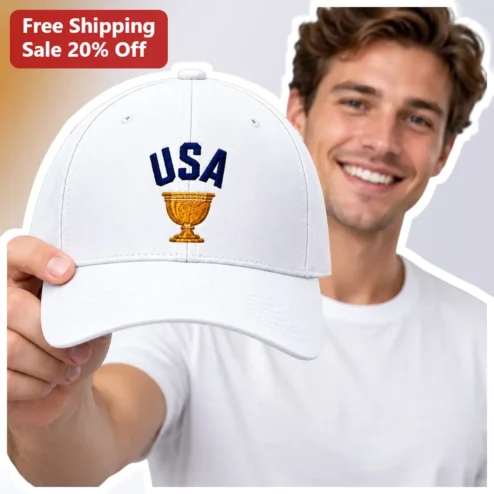 USA Hat Embroidered Baseball Cap Patriotic Team USA Sports Fan Gift for Men Women