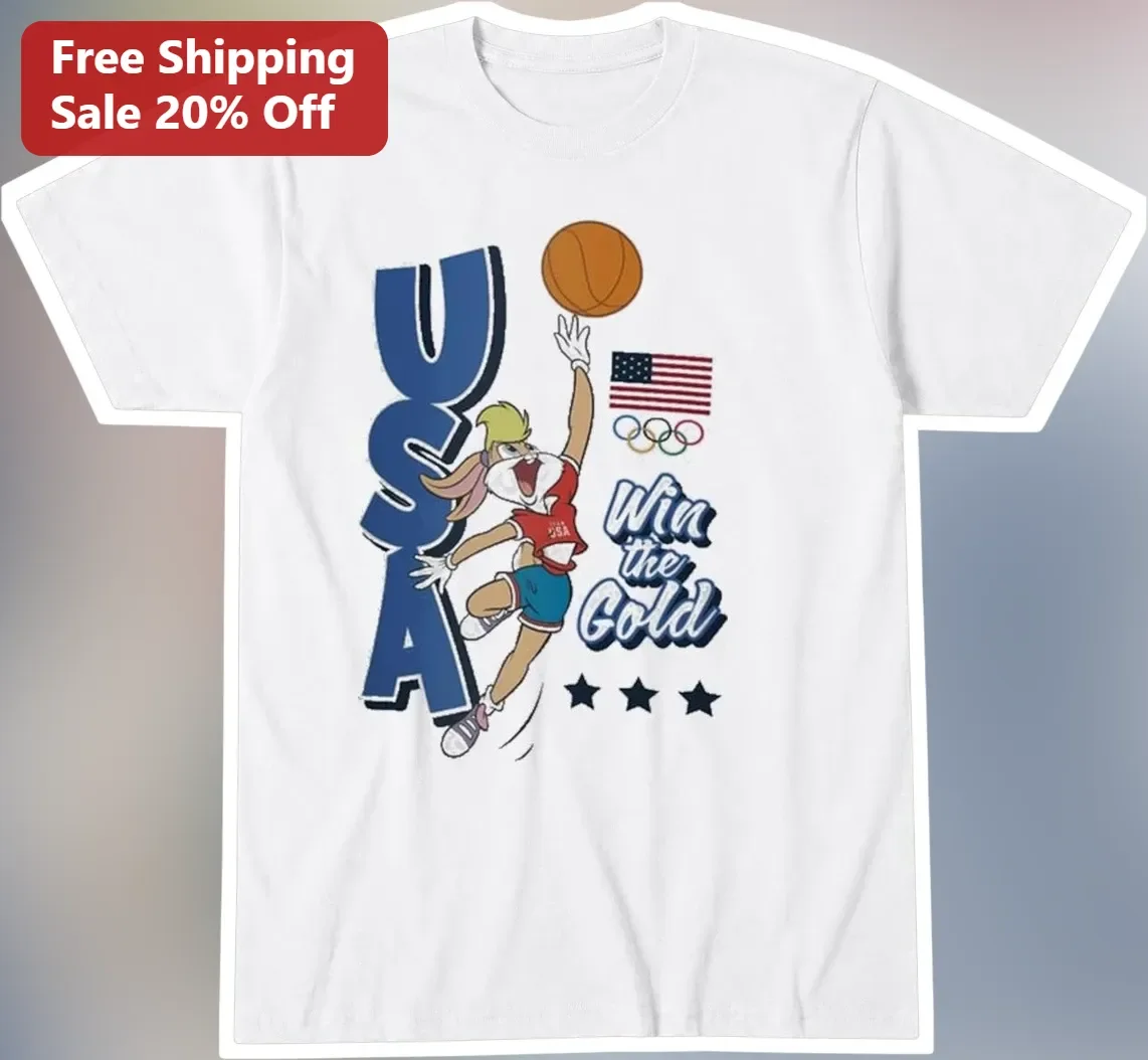 USA Win the Gold Lola Bunny Olympic Basketball Graphic Tee