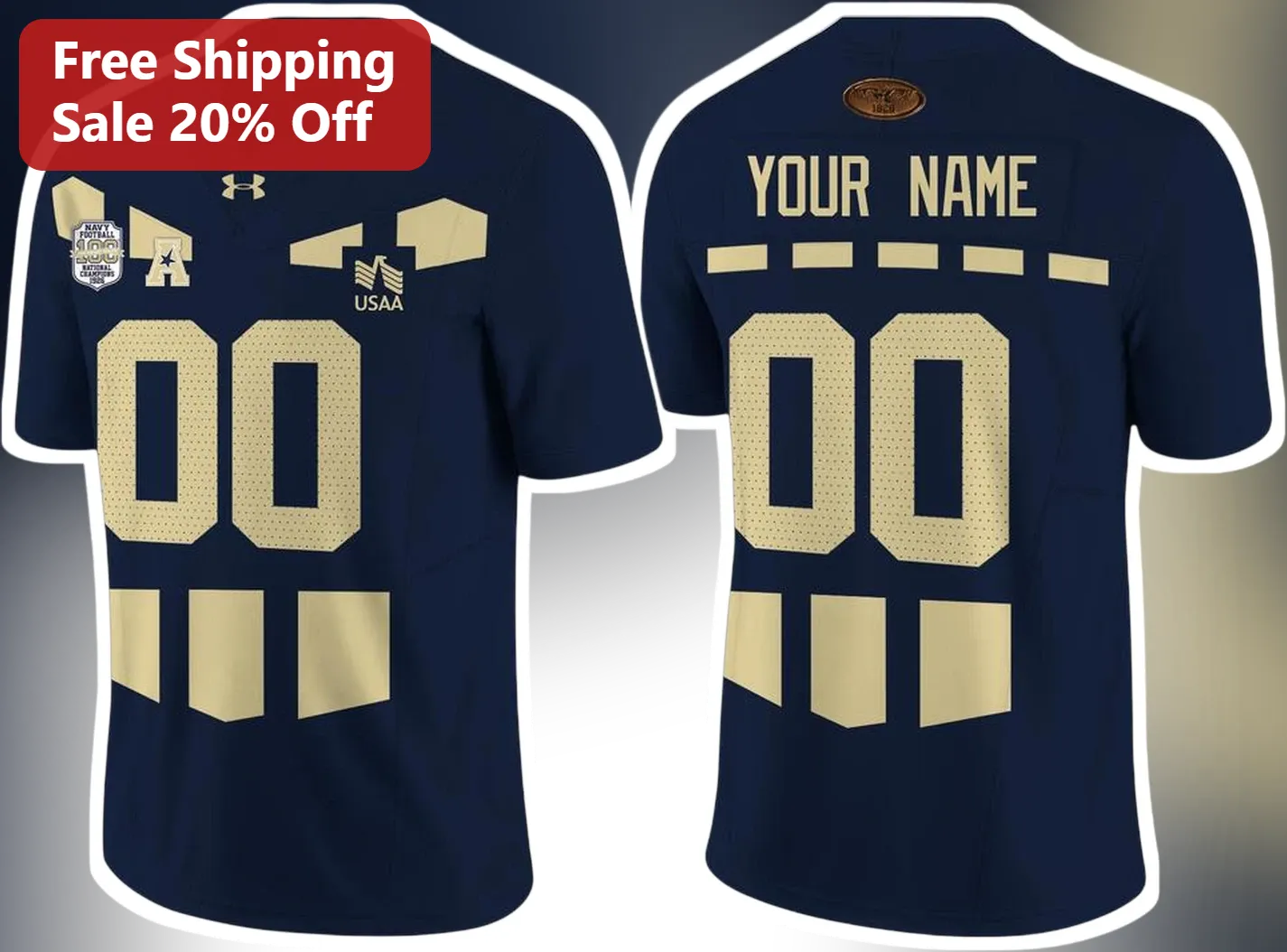USAA Navy Midshipmen Collegiate Athletic Jersey Custom Name Personalized Gift