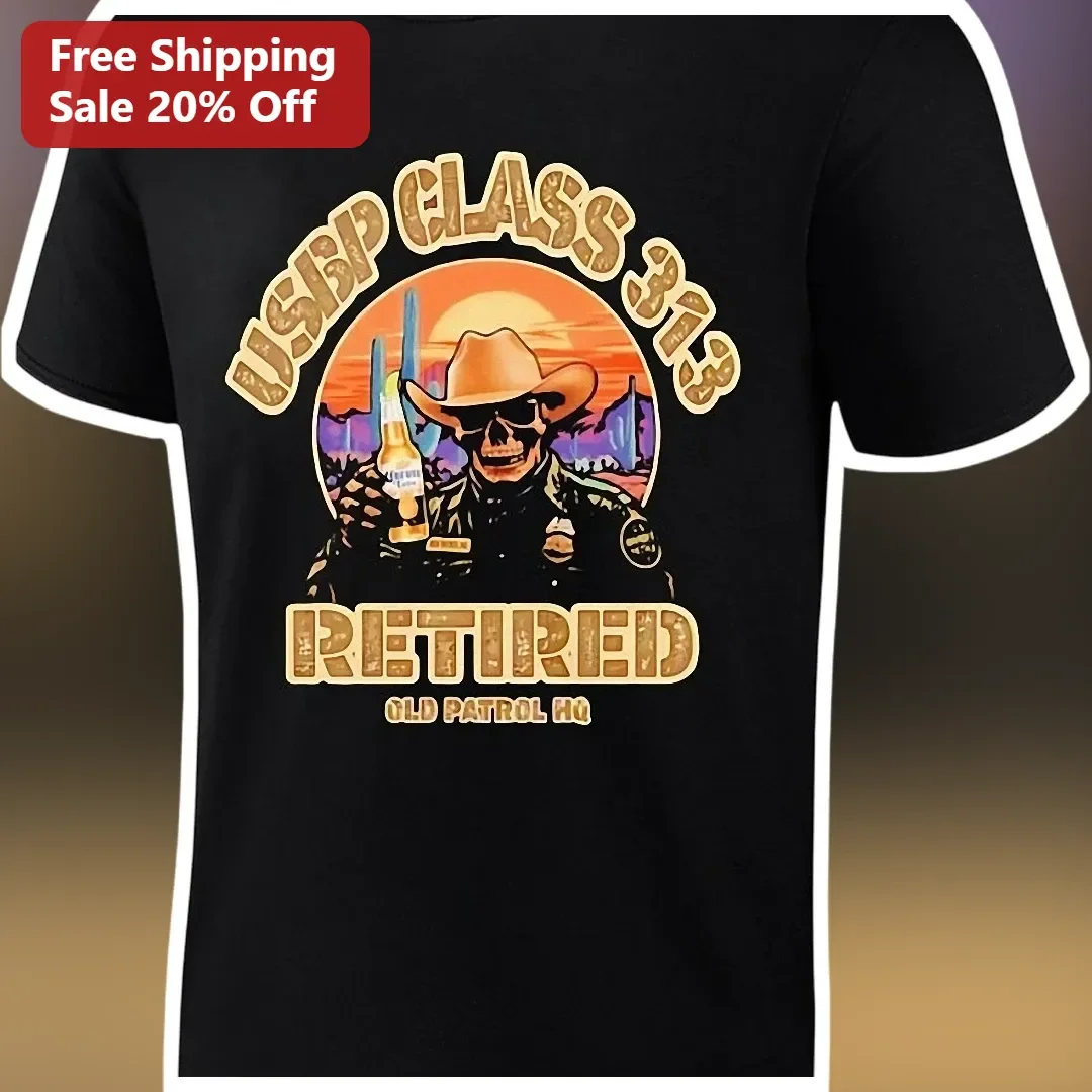 USBP Class Retired Old Patrol HQ Skeleton Cowboy Vintage Tee