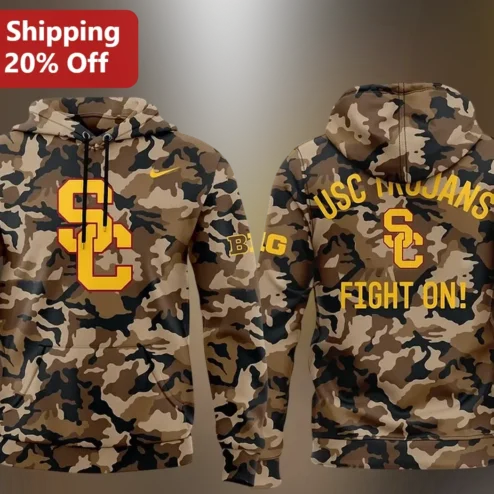 USC Trojans Fight On Camo Hoodie University of Southern California Spirit Wear