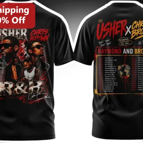 Usher X Chris Brown The R&B Tour Tee 2026 Concert Graphic Shirt