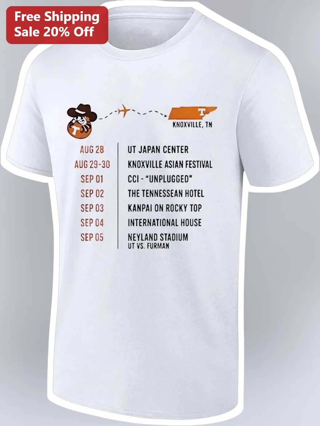 UT Japan Center Kanpai on Rocky Top Knoxville Asian Festival Tee