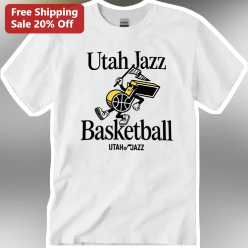 Utah Jazz Basketball Take Note Tee Retro Vintage Cartoon Mascot NBA Fan Apparel Gift
