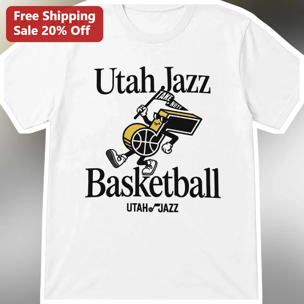 Utah Jazz Basketball Tee Hot Rod Hundley Vintage Mascot Retro NBA Fan Shirt