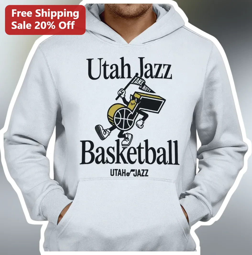 Utah Jazz Basketball Vintage Hot Rod Mascot Hoodie