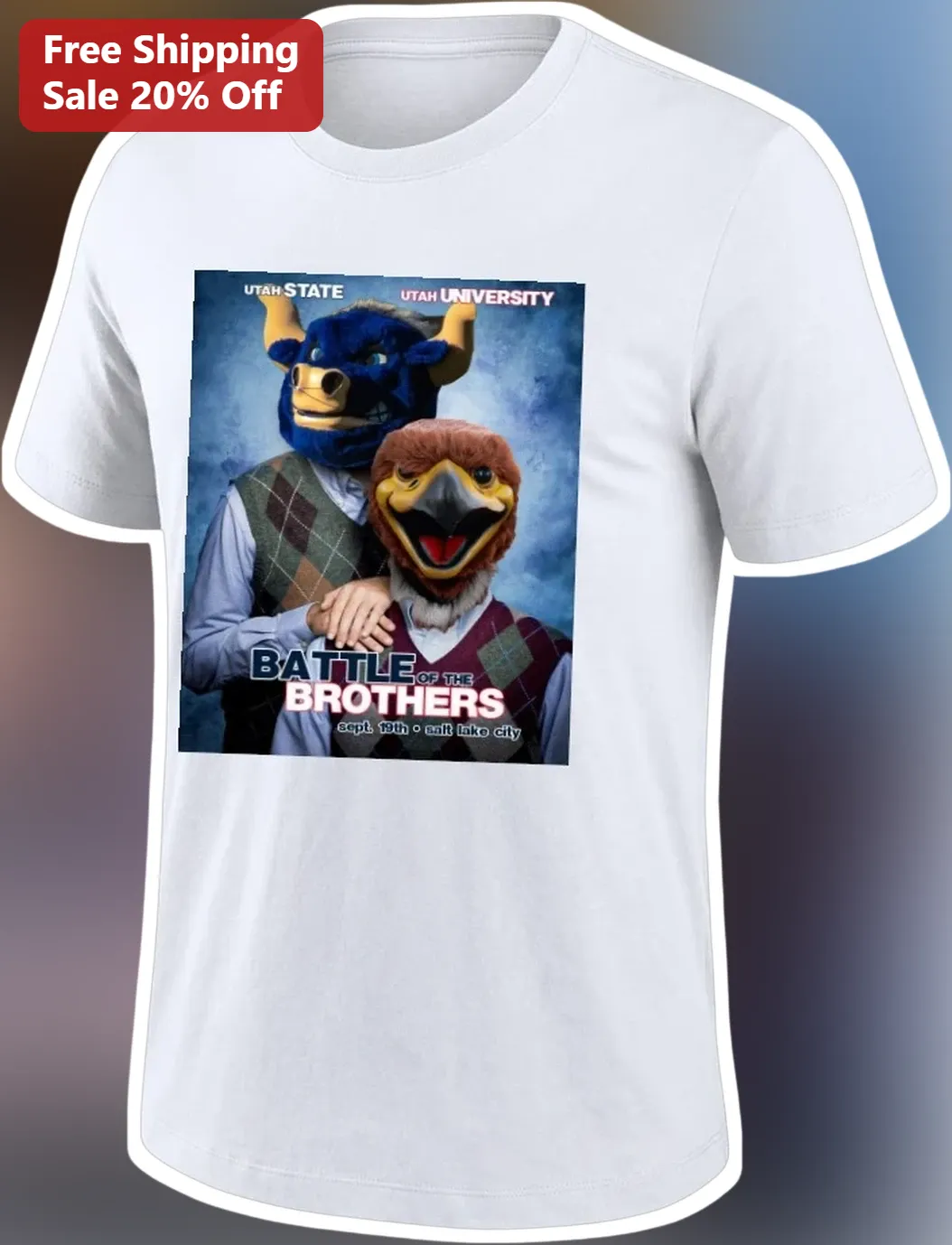 Utah State vs Utah University Battle of the Brothers Mascot Tee
