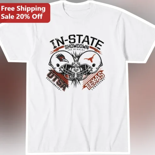 UTSA Roadrunners Texas Longhorns In-State Showdown Rivalry Vintage Football Tee