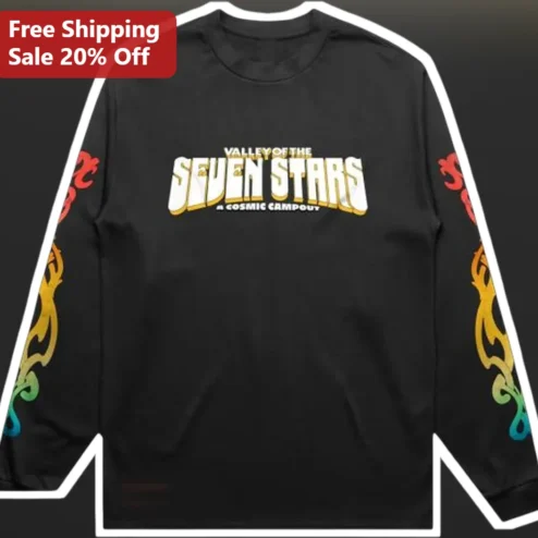 Valley of the Seven Stars Cosmic Campout Long Sleeve Tee Retro Sci-Fi Festival Merch