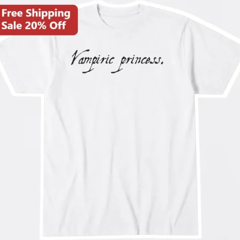 Vampiric Princess Gothic Graphic Tee Cute Cool Girl Vampire Aesthetic Shirt