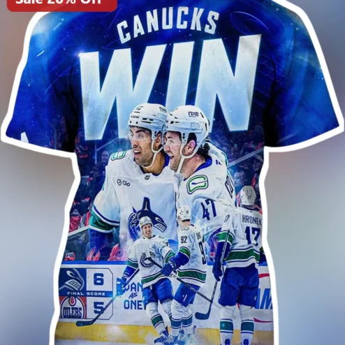 Vancouver Canucks Win Graphic Tee NHL Hockey Victory Commemorative Shirt