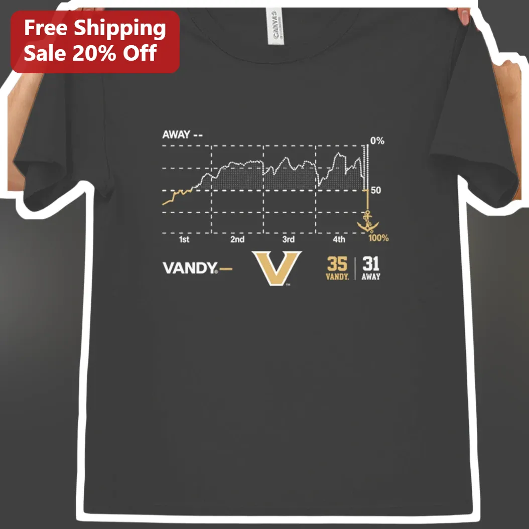 Vandy Vanderbilt Commodores Football Game Win Probability Chart Graphic Tee