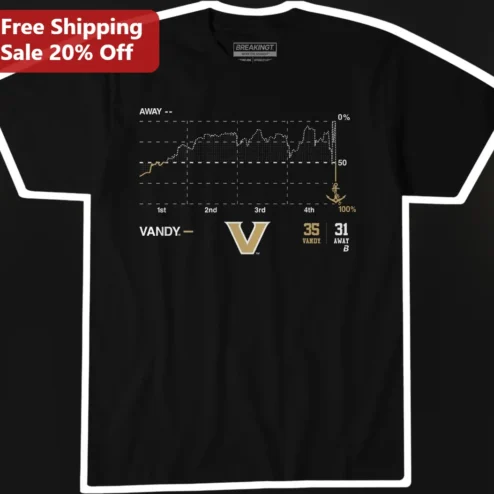 Vandy Win Probability Chart Tee Vanderbilt Commodores Football Game Recap Shirt
