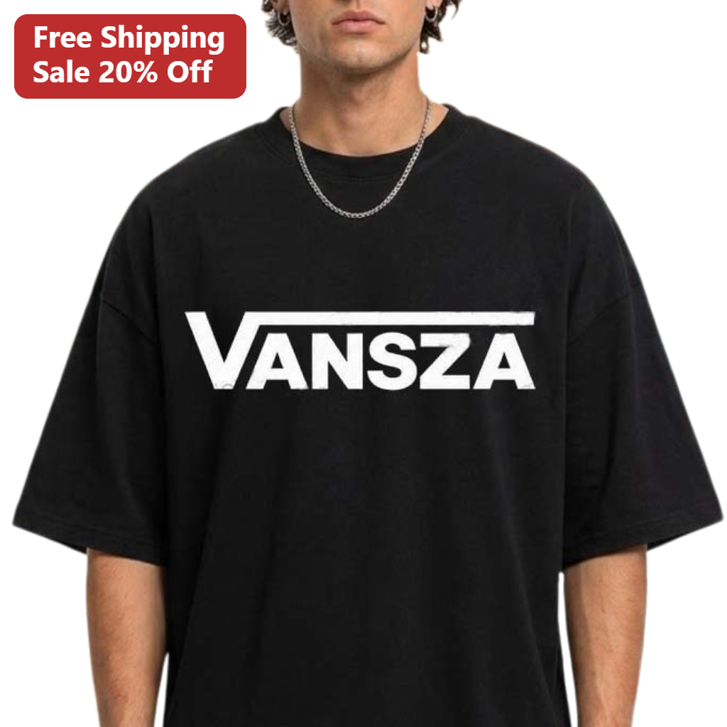 VANSZA Distressed Streetwear Tee Vintage Casual Oversized Black Cotton Graphic Shirt