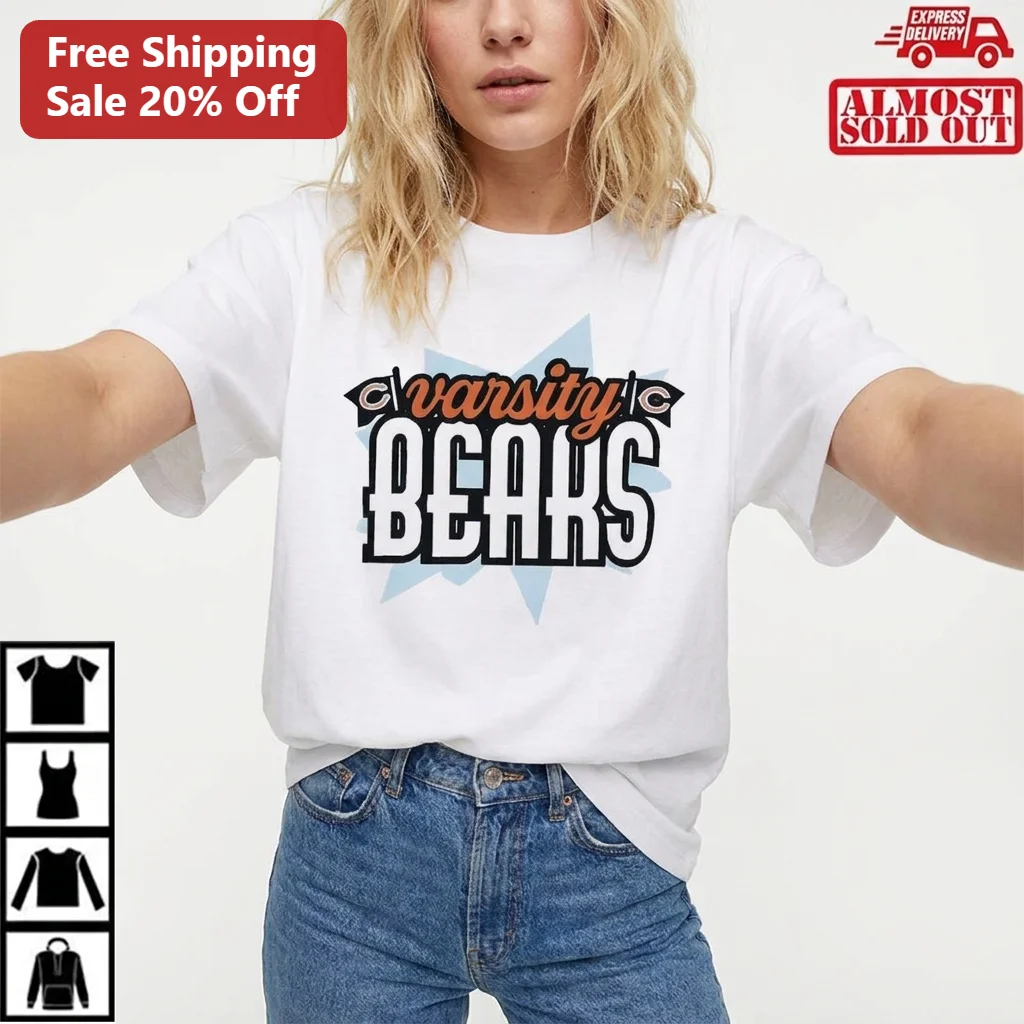 Varsity Bears Tee Retro Chicago Bears Football Fan Gift Collegiate Graphic T-Shirt for Men Women