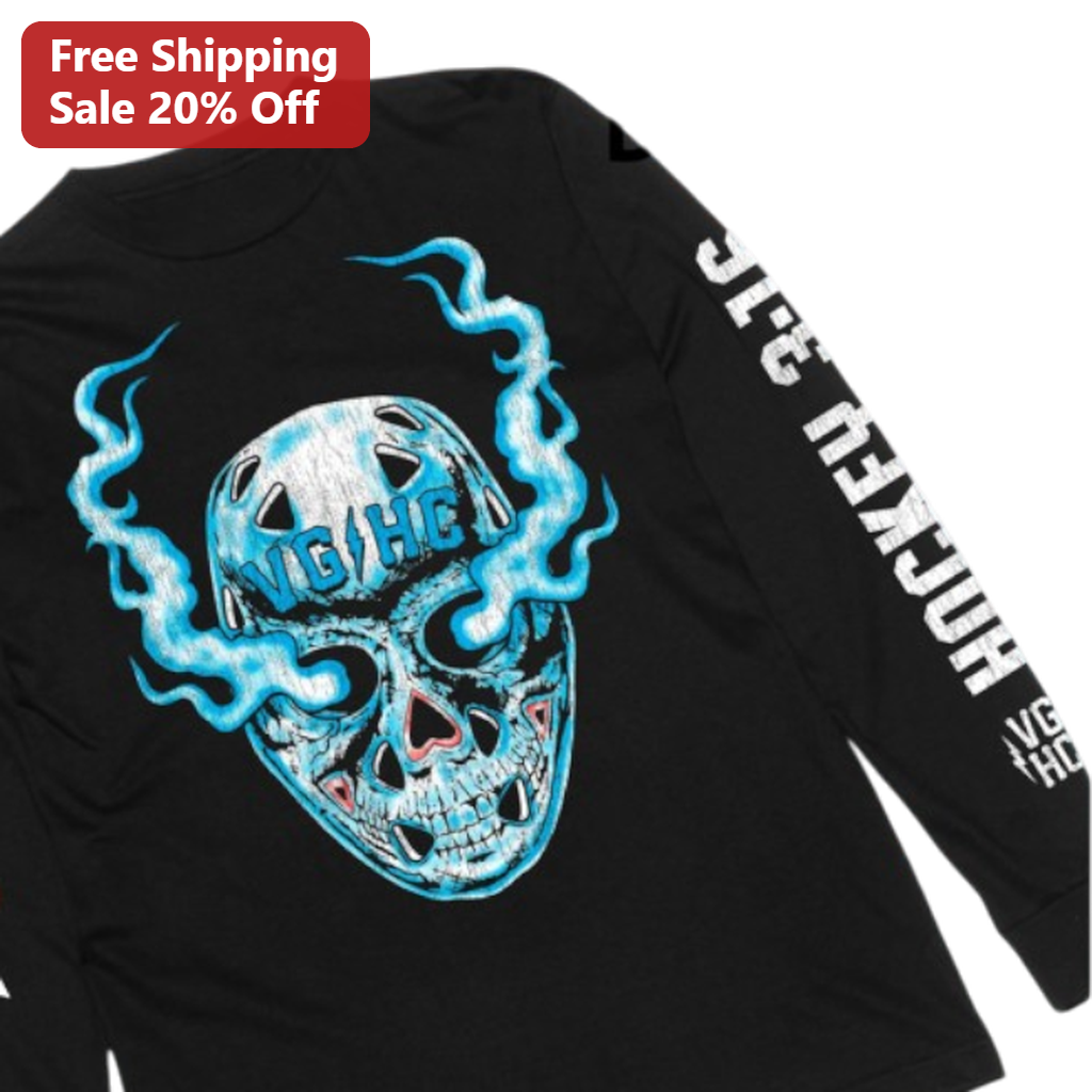 VGHC Hockey 3:16 Skull Graphic Tee, Distressed Hockey Inspired Apparel for Fans