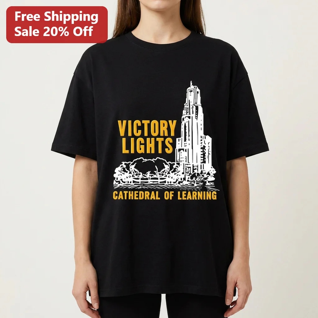 Victory Lights Cathedral of Learning Tee Pitt Panthers Fan Game Day Collegiate Graphic Shirt