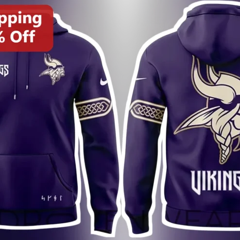 VIKINGS Hoodie Minnesota Vikings NFL Fan Purple Pullover Sweatshirt