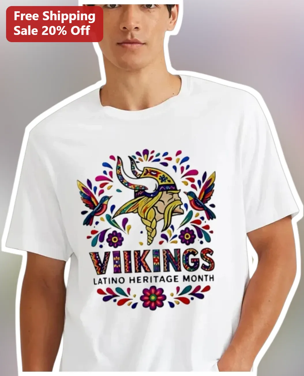 VIKINGS LATINO HERITAGE MONTH Tee Minnesota Vikings Hispanic Culture Folk Art Graphic Shirt