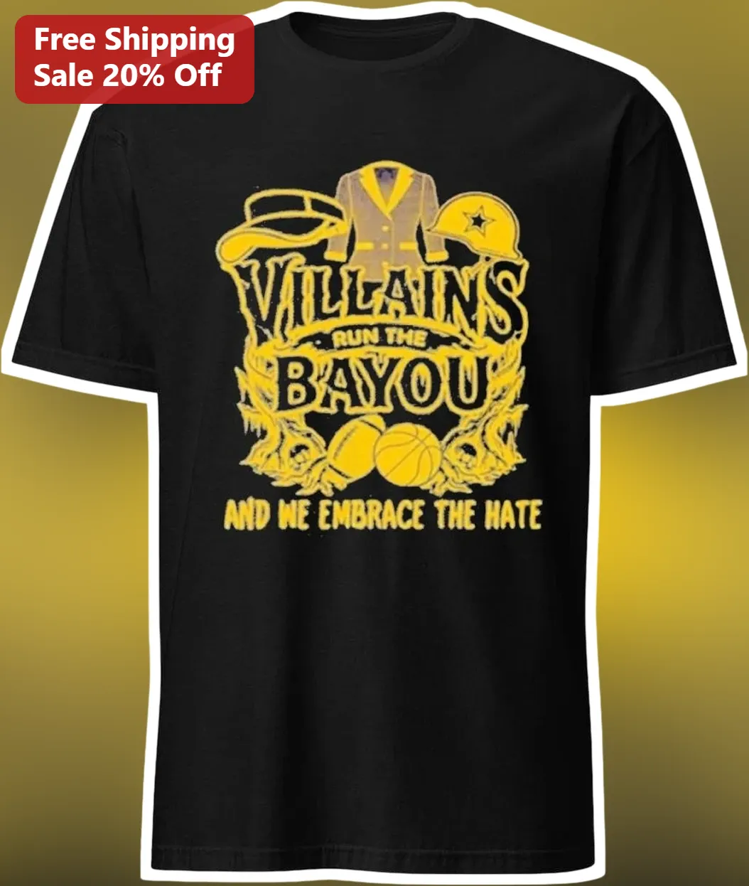 Villains Run The Bayou And We Embrace The Hate Vintage Sports Graphic Tee