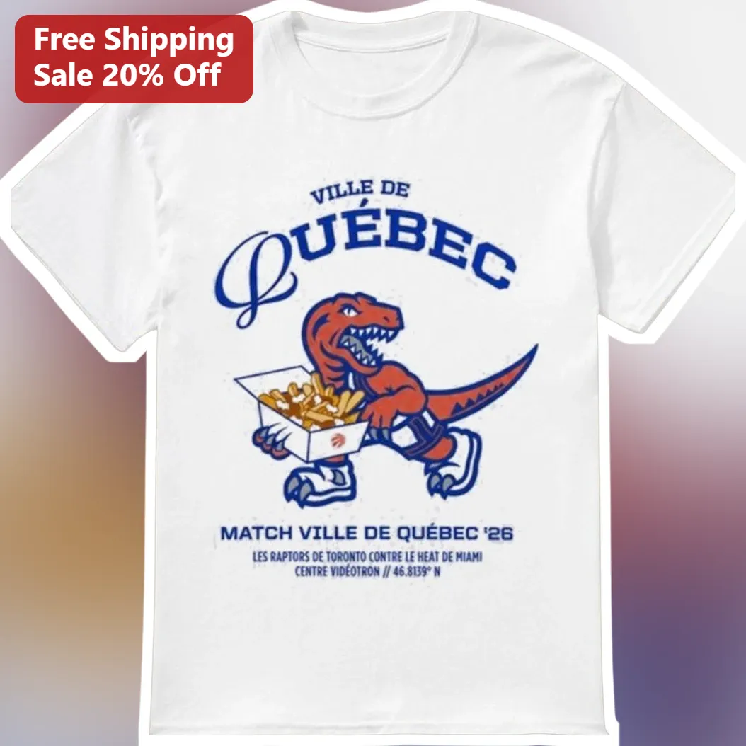 Ville De Québec Match Tee Retro Dinosaur Basketball Graphic Shirt