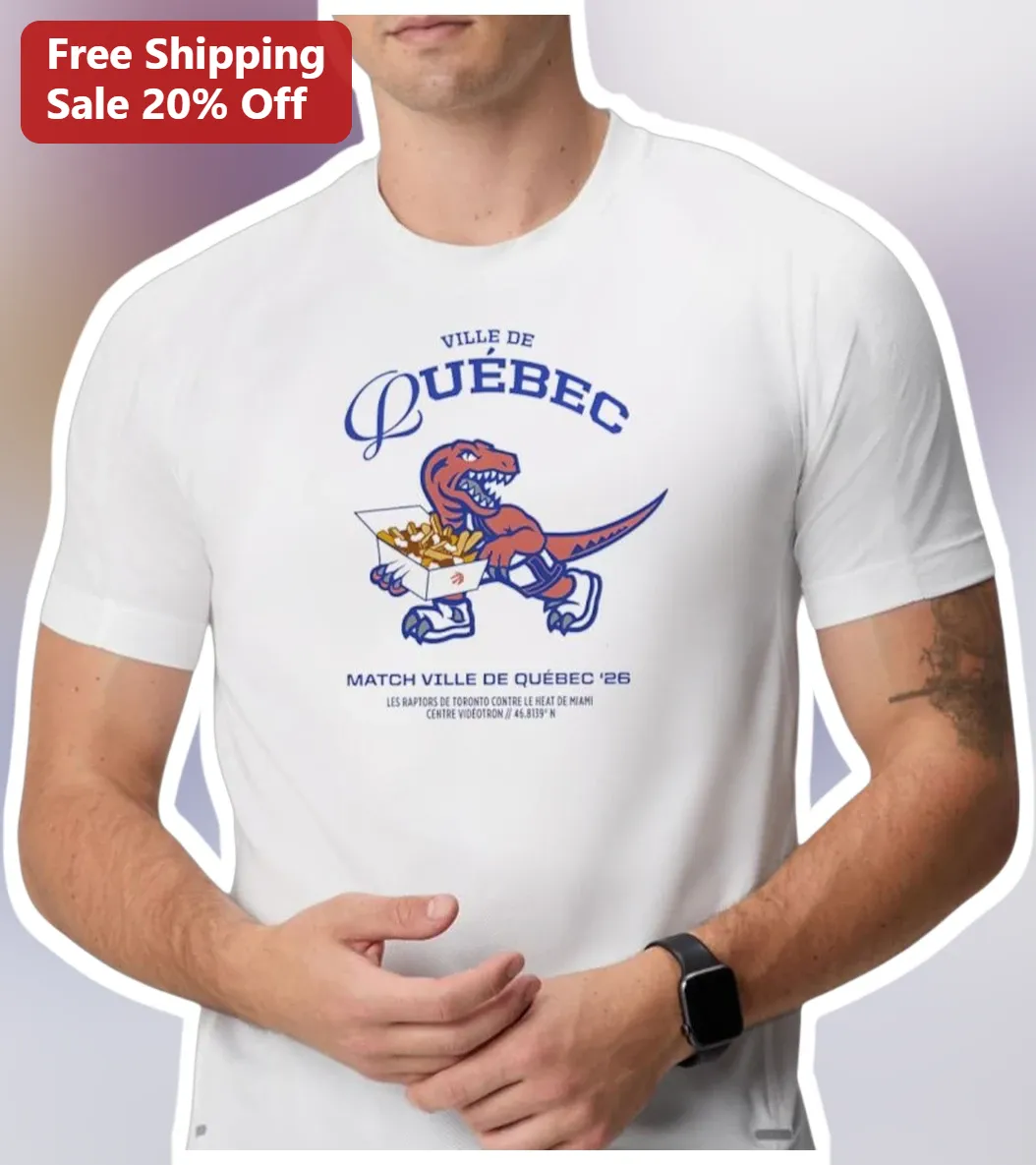 Ville De Quebec Match Tee Retro Dinosaur Graphic T-Shirt