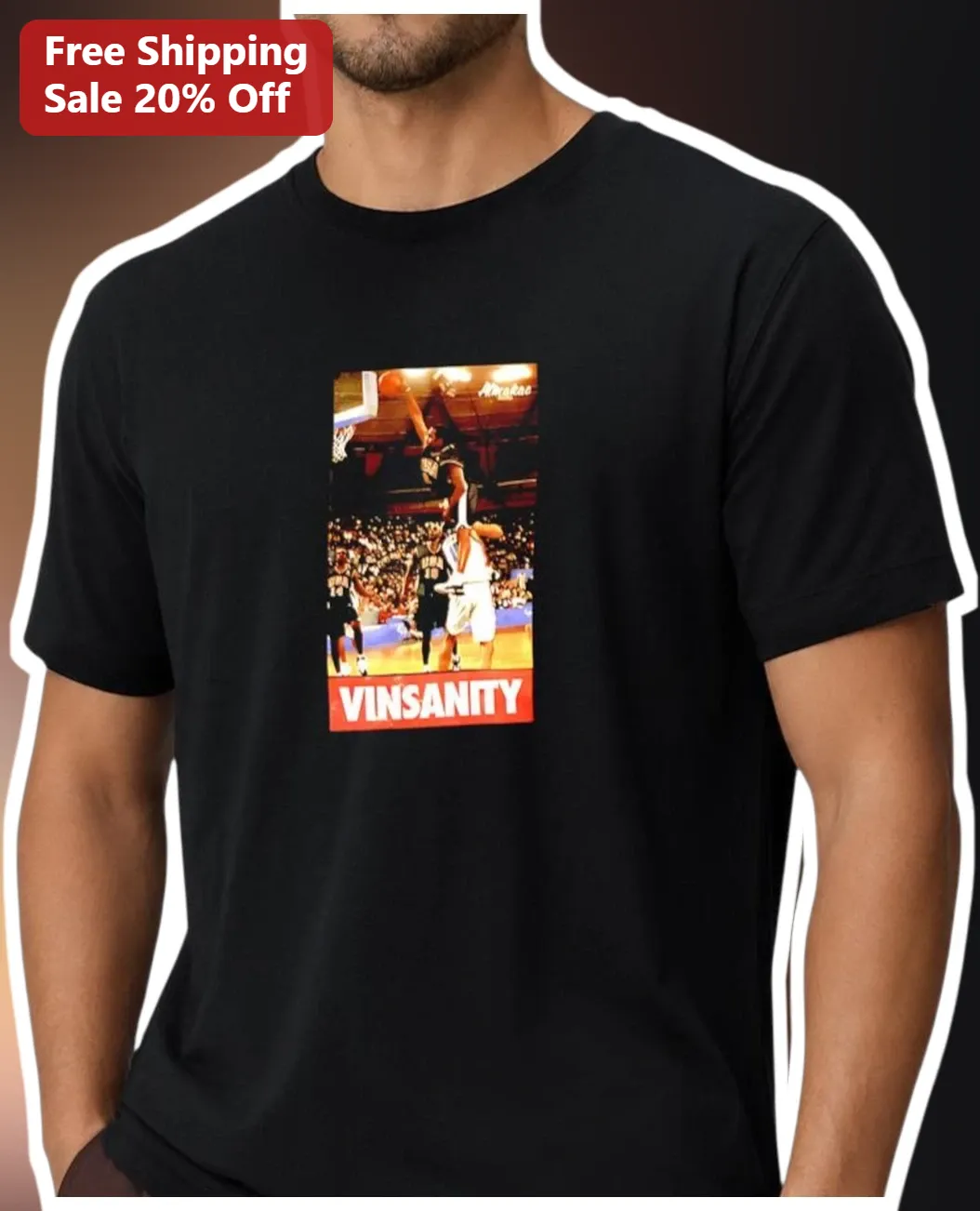 Vinsanity Vince Carter Dunk of Death Graphic Tee Retro Basketball Fan Gift