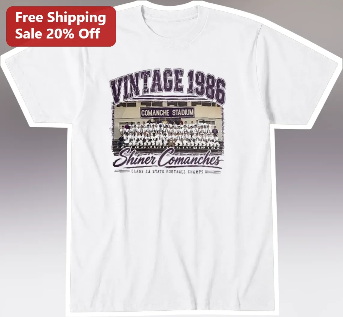Vintage 1986 Shiner Comanches Class 2A State Football Champs Tee