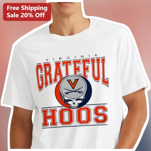 Virginia Grateful Hoos Tee UVA College Sports Vintage Varsity Graphic Shirt for Fans Alumni