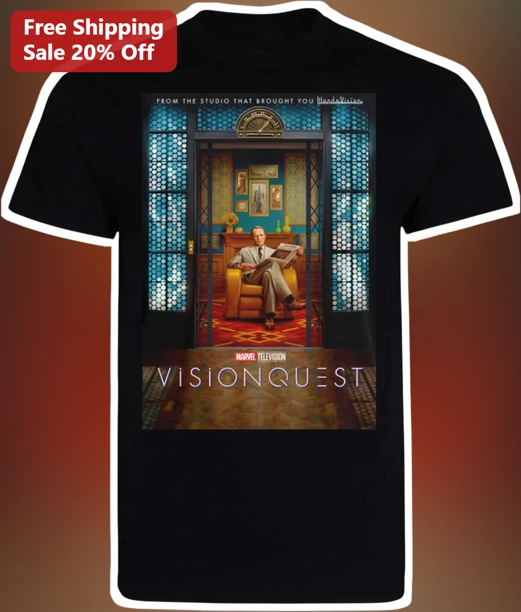 Vision Quest Marvel Television Tee WandaVision Paul Bettany Fan Shirt