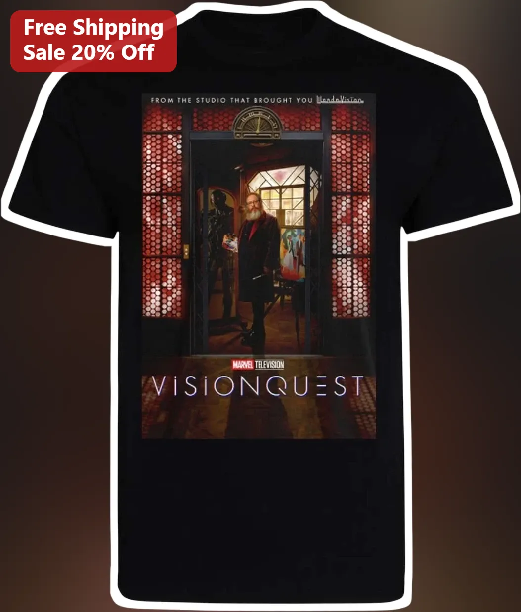 VisionQuest Marvel Television Tee From The Studio That Brought You WandaVision Paul Bettany Graphic Shirt