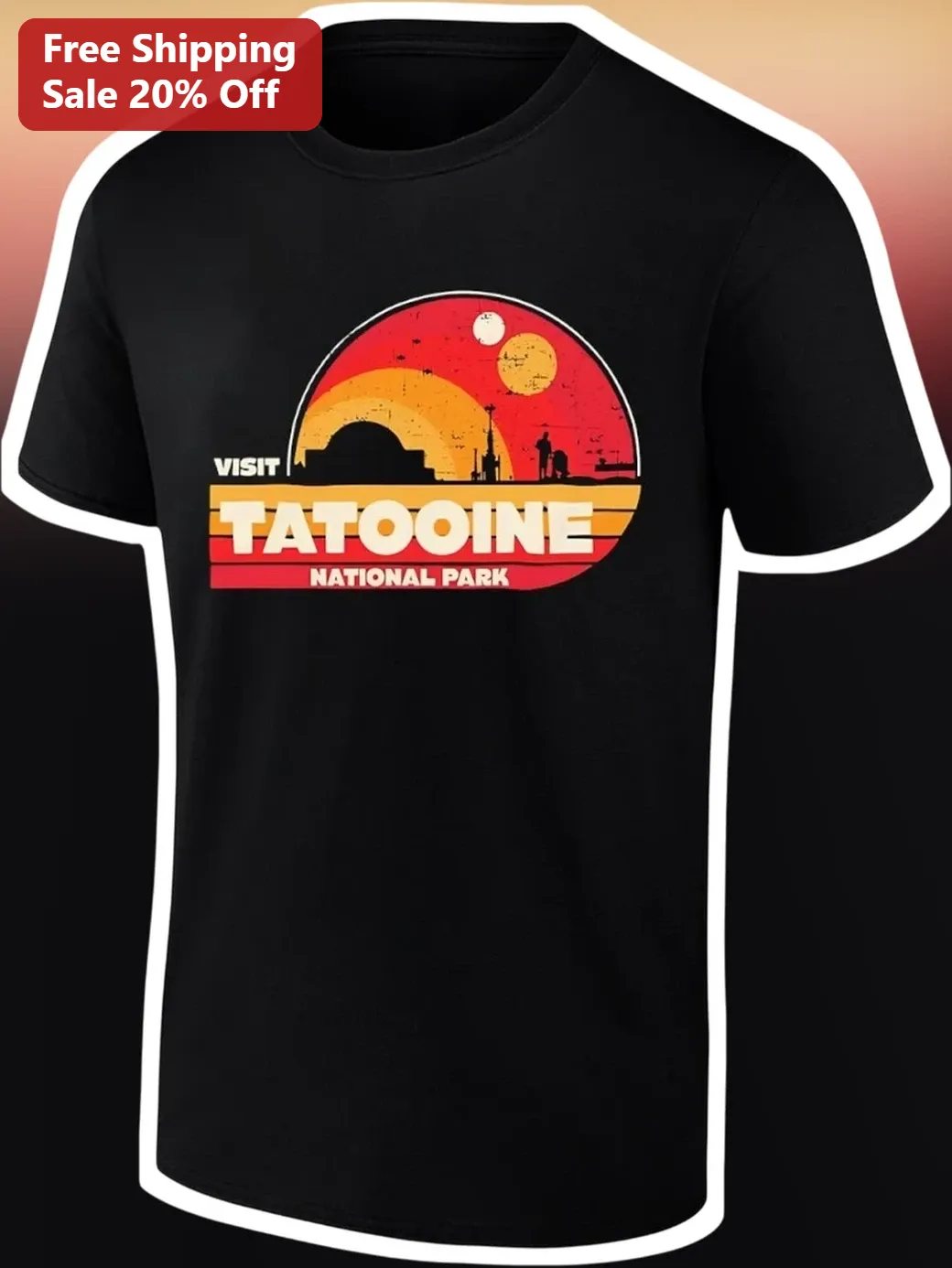 Visit Tatooine National Park Retro Star Wars Sci-Fi Graphic Tee Gift for Fans