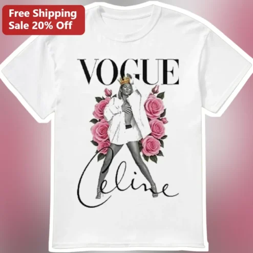 VOGUE Tee Y2K Fashion Magazine Cover Graphic T-Shirt Women Floral Queen Aesthetic