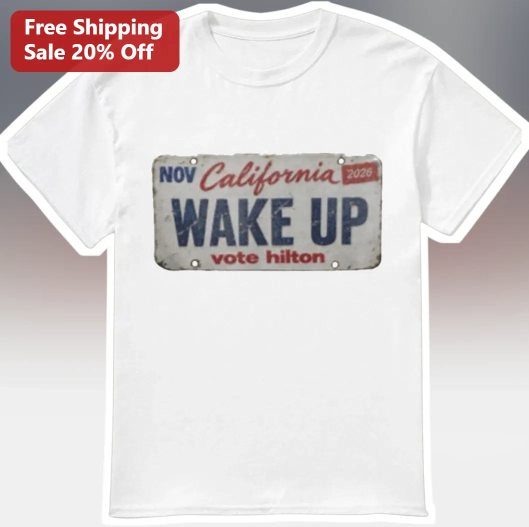 Wake Up Tee Vintage California License Plate Design Paris Hilton Inspired Graphic T-Shirt