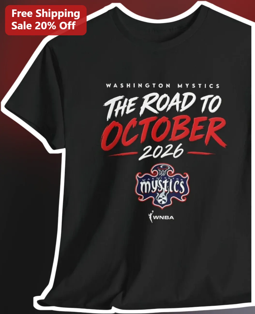 Washington Mystics The Road to October 2026 Tee WNBA Fan Apparel