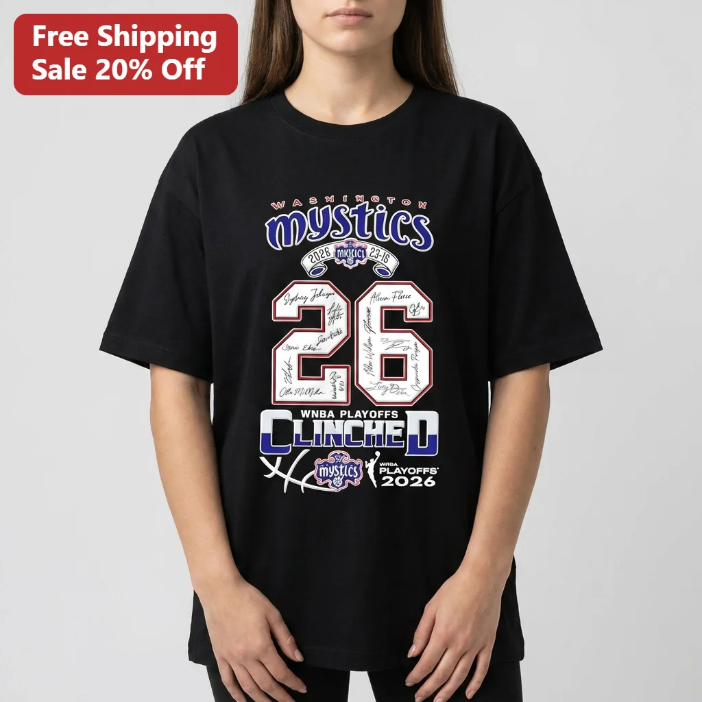 Washington Mystics WNBA Playoffs Clinched 2026 Tee, Autograph Roster Basketball Fan Gift