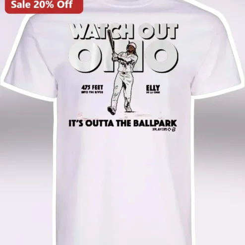Watch Out Ohio It's Outta The Ballpark Elly De La Cruz Baseball Tee