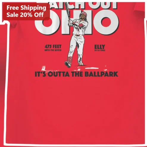 Watch Out Ohio It's Outta The Ballpark Elly De La Cruz Vintage Baseball Tee