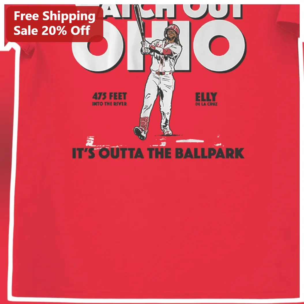 Watch Out Ohio It's Outta The Ballpark Elly De La Cruz Vintage Baseball Tee