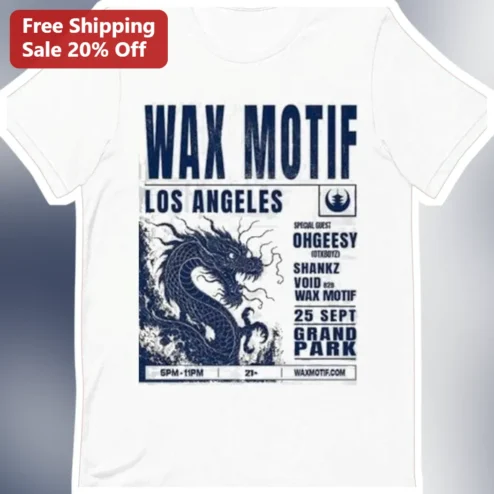 Wax Motif Tee Vintage Distressed Dragon Graphic EDM Festival Merch Shirt