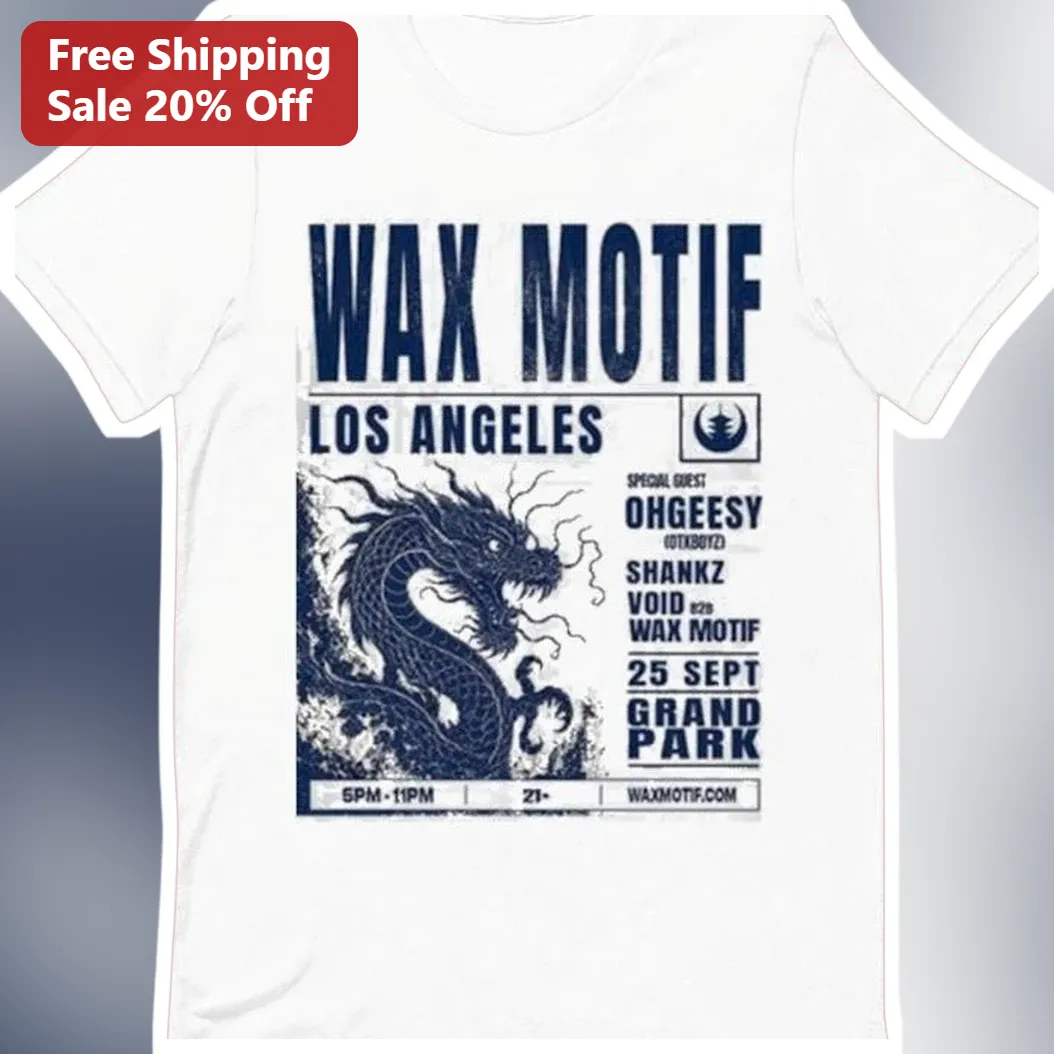 Wax Motif Tee Vintage Distressed Dragon Graphic EDM Festival Merch Shirt