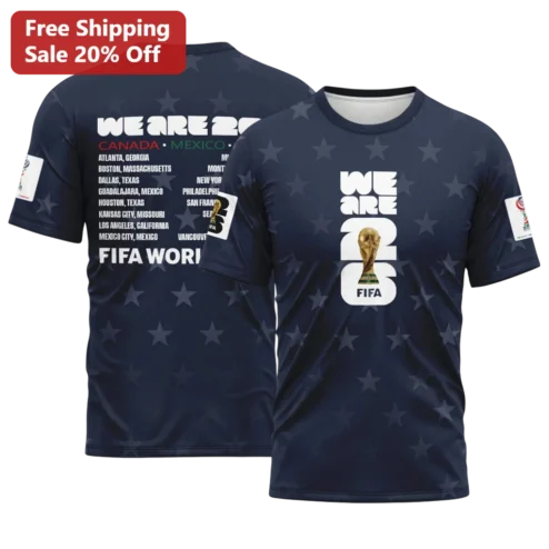 WE ARE 2026 FIFA World Cup Tee Soccer Fan Gear USA Canada Mexico Host Cities Graphic Shirt
