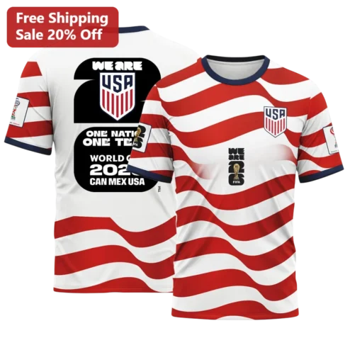 We Are USA One Nation One Team Patriotic Soccer Fan Tee