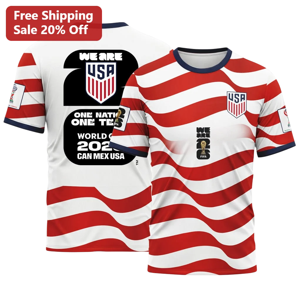 We Are USA One Nation One Team Patriotic Soccer Fan Tee