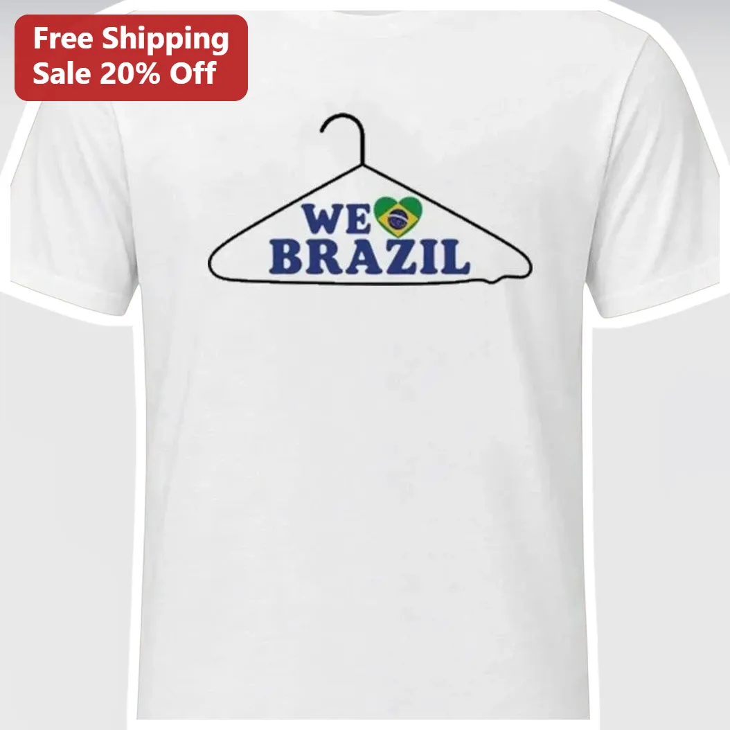 WE BRAZIL Tee Brazilian Pride Heart Flag Graphic T-Shirt for Men Women